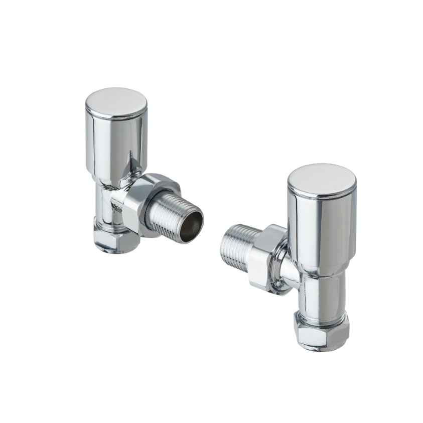 Product Cut out image of the Terma Cylindrical Chrome Angled Radiator Valves